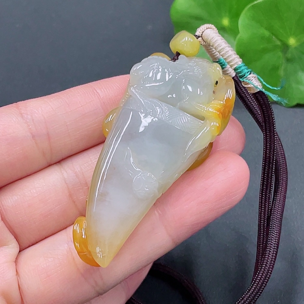 F22494862 Jadeite Dragon Tooth Pendant Color Origin Undetermined Total Weight 36.776g