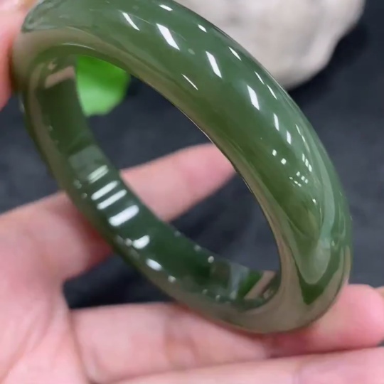 H32797460 Hetian Jade Round Bracelet Size 54.1 Total Weight Approx. 54.6g