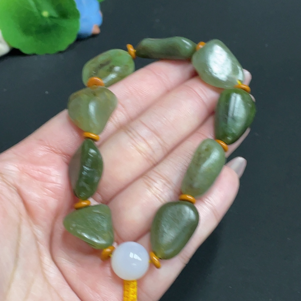 H26014921 Hetian Jade Beads, Undetermined Skin Color Origin, Total Weight Approx. 41g, Non-Hetian Jade Beads Included