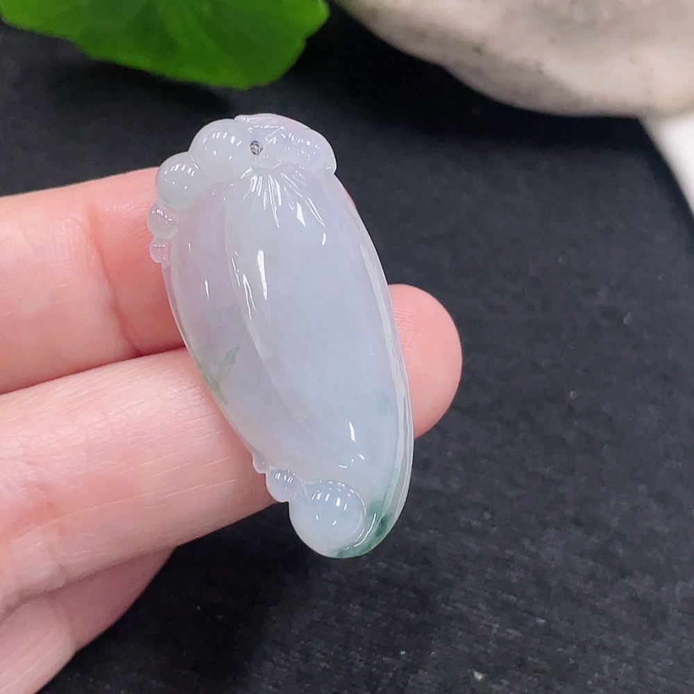 F33827326 Jadeite Fu Gua Pendant, Total Weight Approximately 6.7g