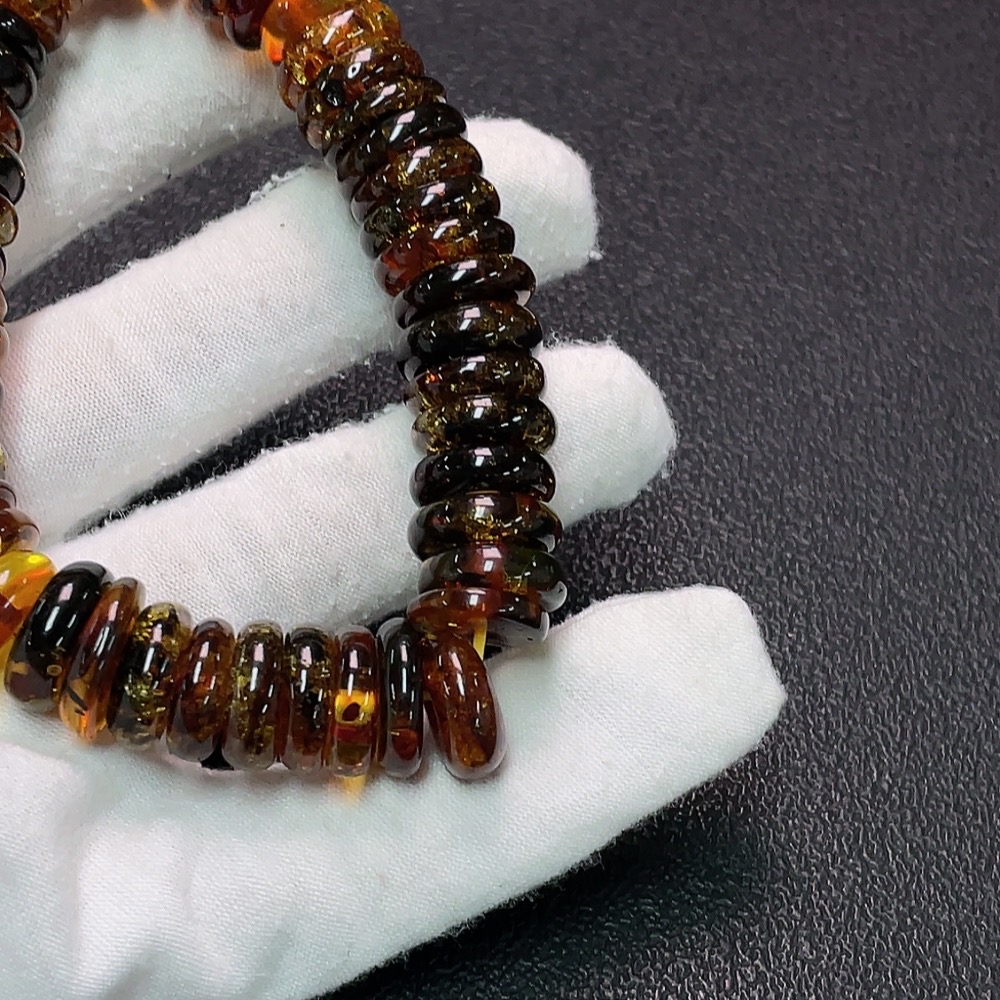 C34039579 Amber Beech Wax Bracelet, Total Weight Approx. 25g, Size 13.3mm