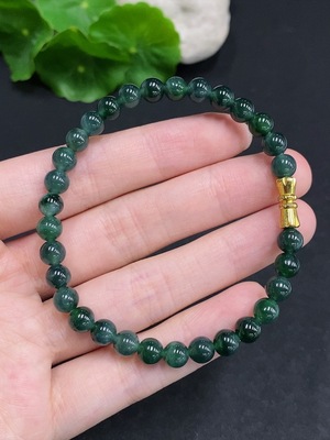 F34061365 Jadeite Bracelet Non-Gold Inlaid Total Weight About 12.5g Size Approx. 5.8mm