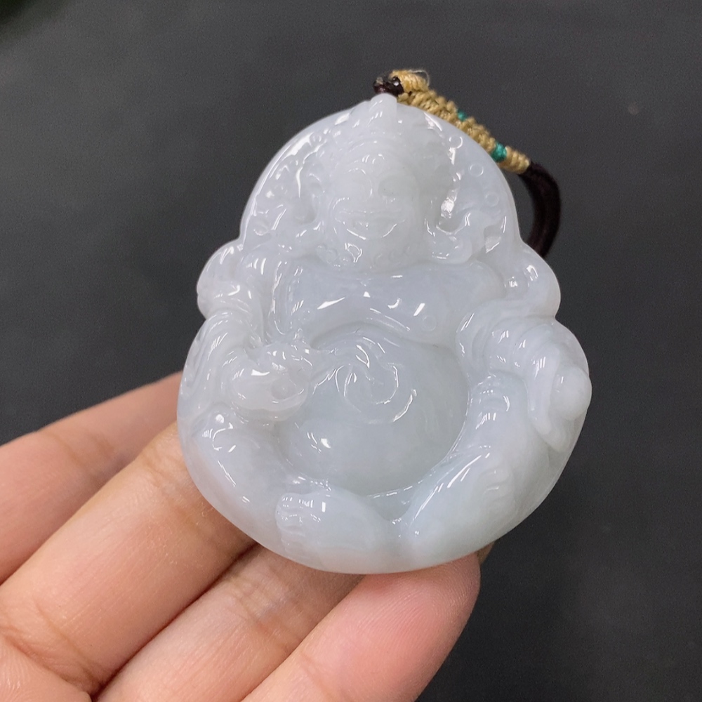 F20225561 Jadeite Pendant  Yellow Jambhala  Total Weight 37.415g