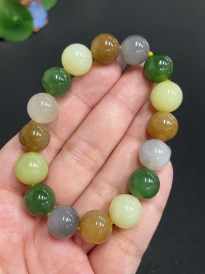 H33863438 Hetian Jade Bracelet, Approx. 12.1mm Beads, Total Weight Approx. 42.3g