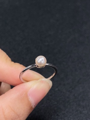 C34990659 Pearl Ring Non-Gold Total Weight Approx.1.25g Size 14 Stone 5mm