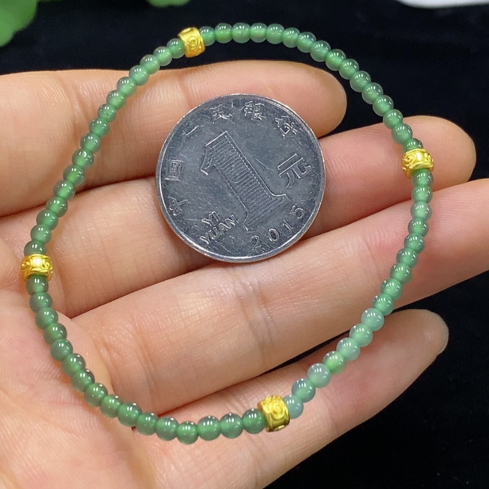 F33928340 Jadeite Bracelet Approx.2.8mm Total Weight Approx.3.53g Non-Gold
