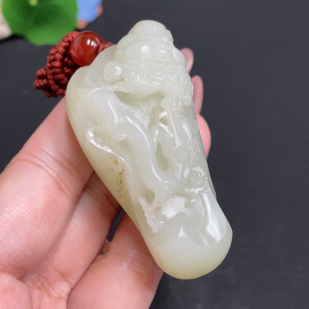 H27062330 Hetian Jade Pendant - Bodhidharma