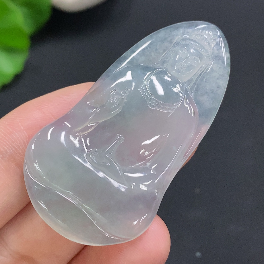 F30451845 Jadeite Guanyin Inlaid Piece Total Weight Approximately 9.6g