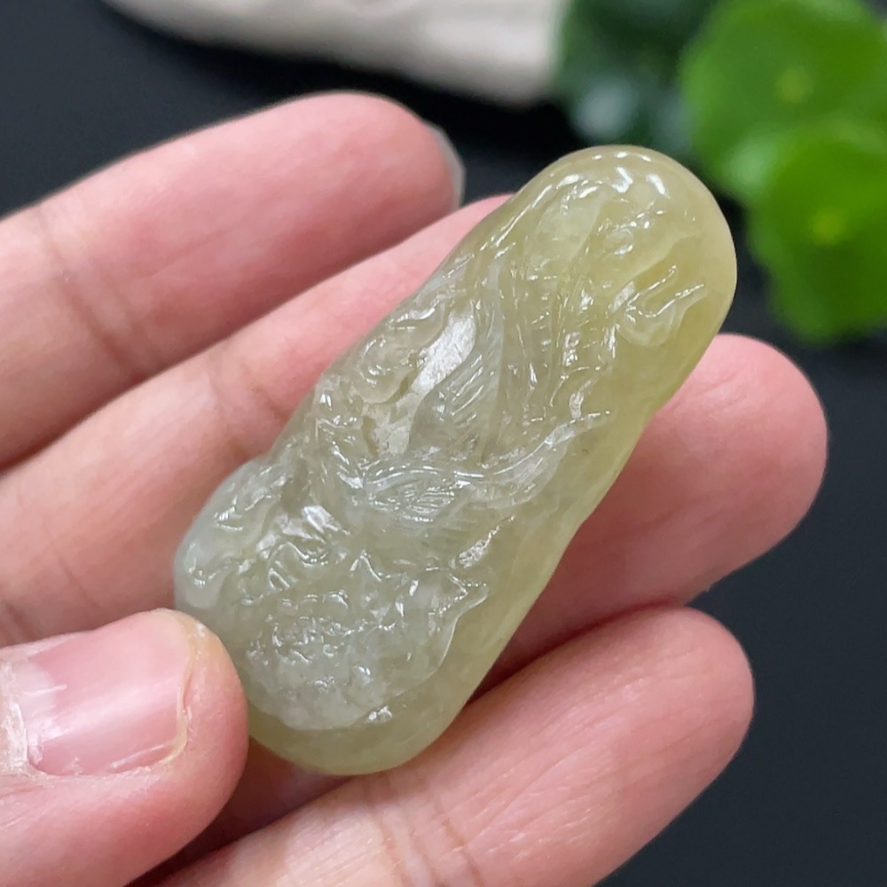 F28230352 Jadeite Phoenix and Peony Pendant