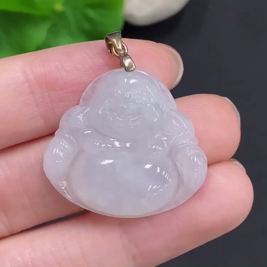 F35159972 Jadeite Buddha Pendant Non-Gold Inlaid Total Weight Approximately 6.5g