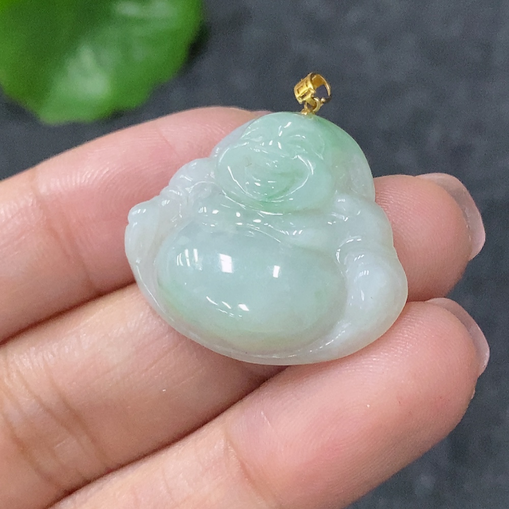F34998416 Jadeite Pendant Buddha 18k Total Weight Approx. 5.1g