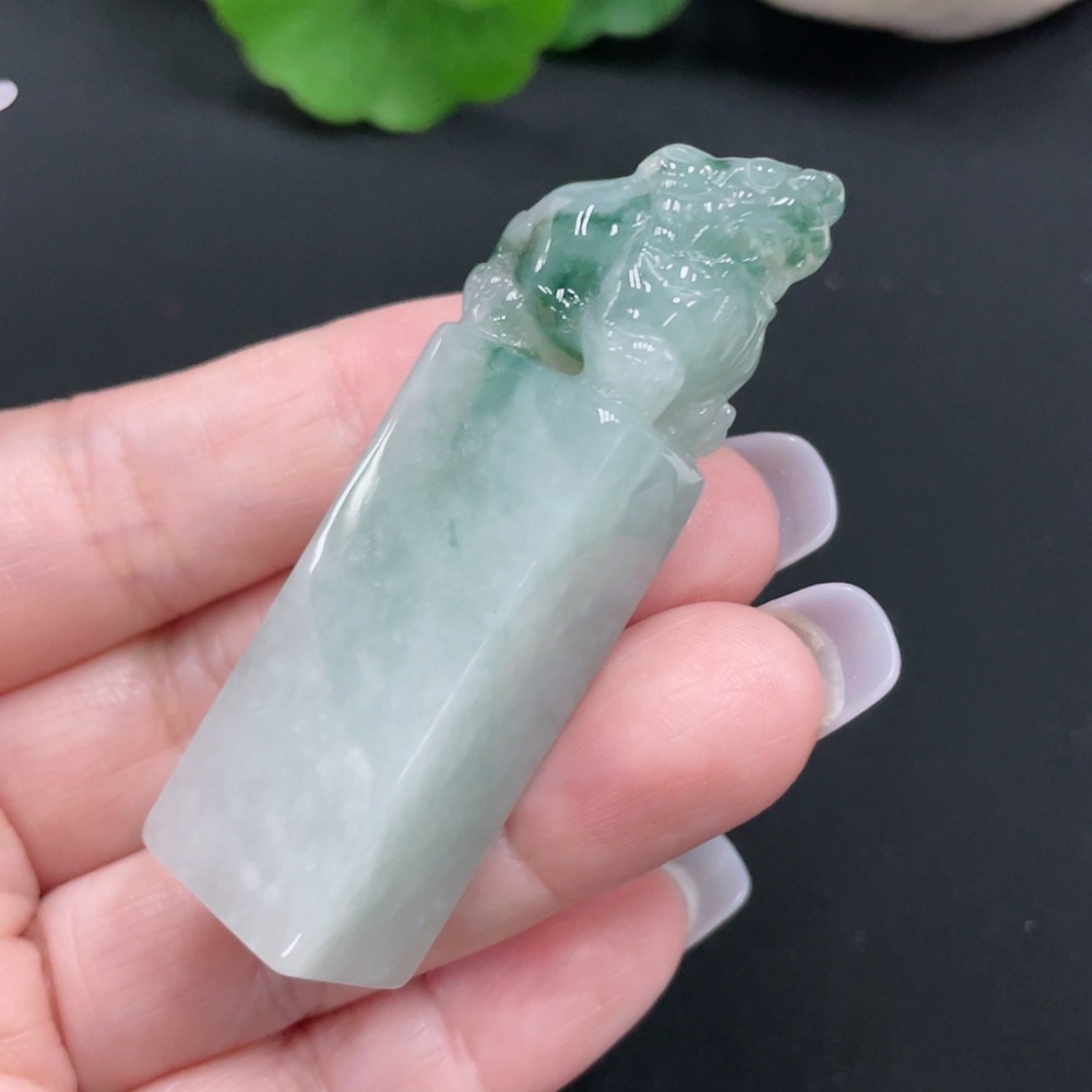 F27102756 Jadeite Pixiu Seal, Total Weight Approx. 33.5g