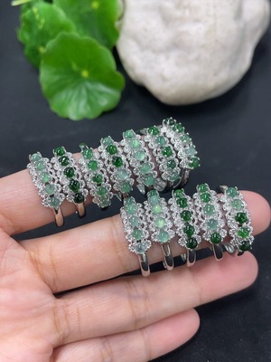 F46550960 翡翠镶嵌戒指 一手走 非金