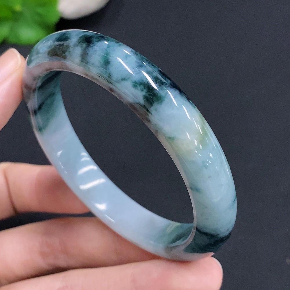 F30554637 Jadeite Round Bracelet Total Weight Approx. 42.6g Size 54 Containing Other Minerals