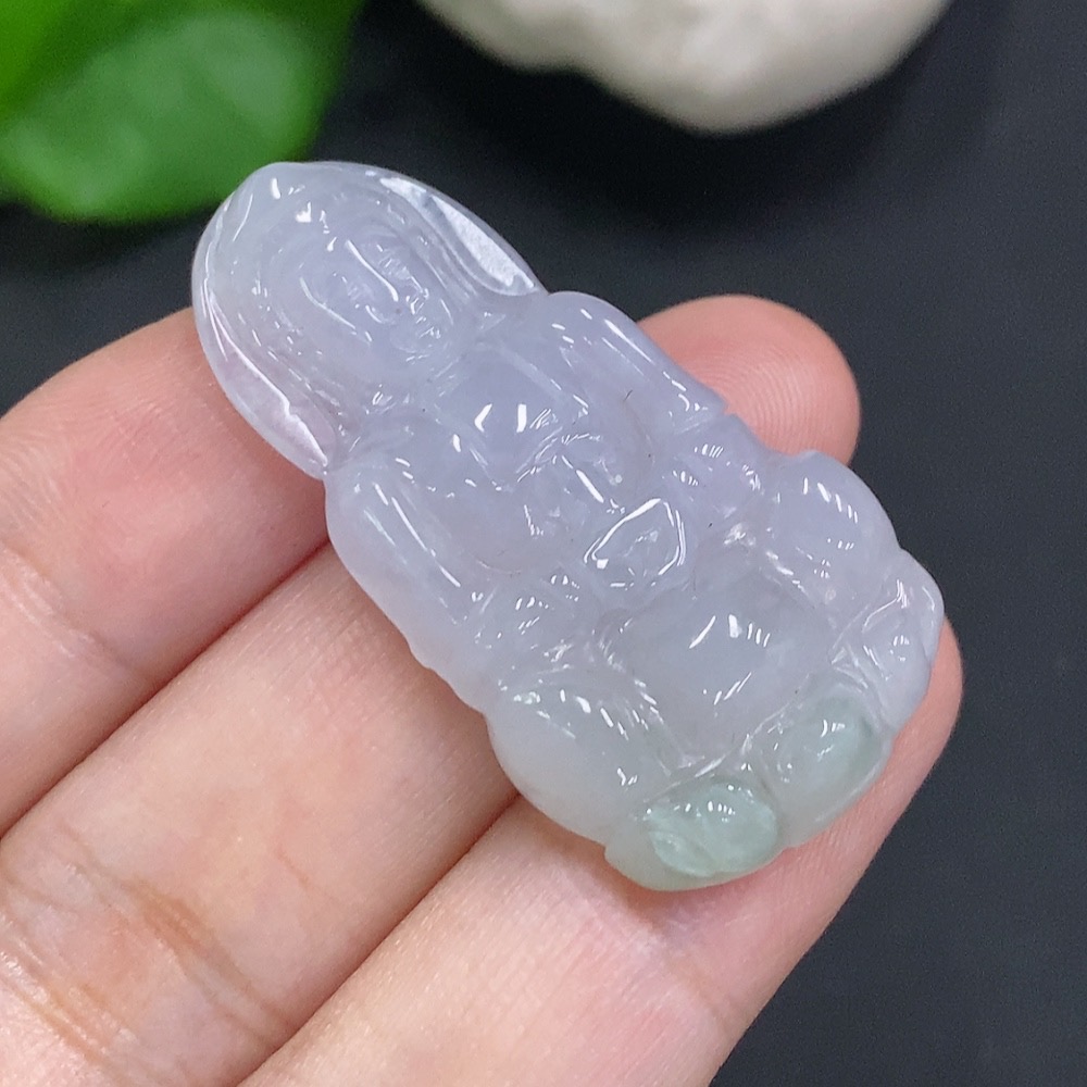 F34023398 Jadeite Guanyin Pendant, Total Weight Approximately 8.7g