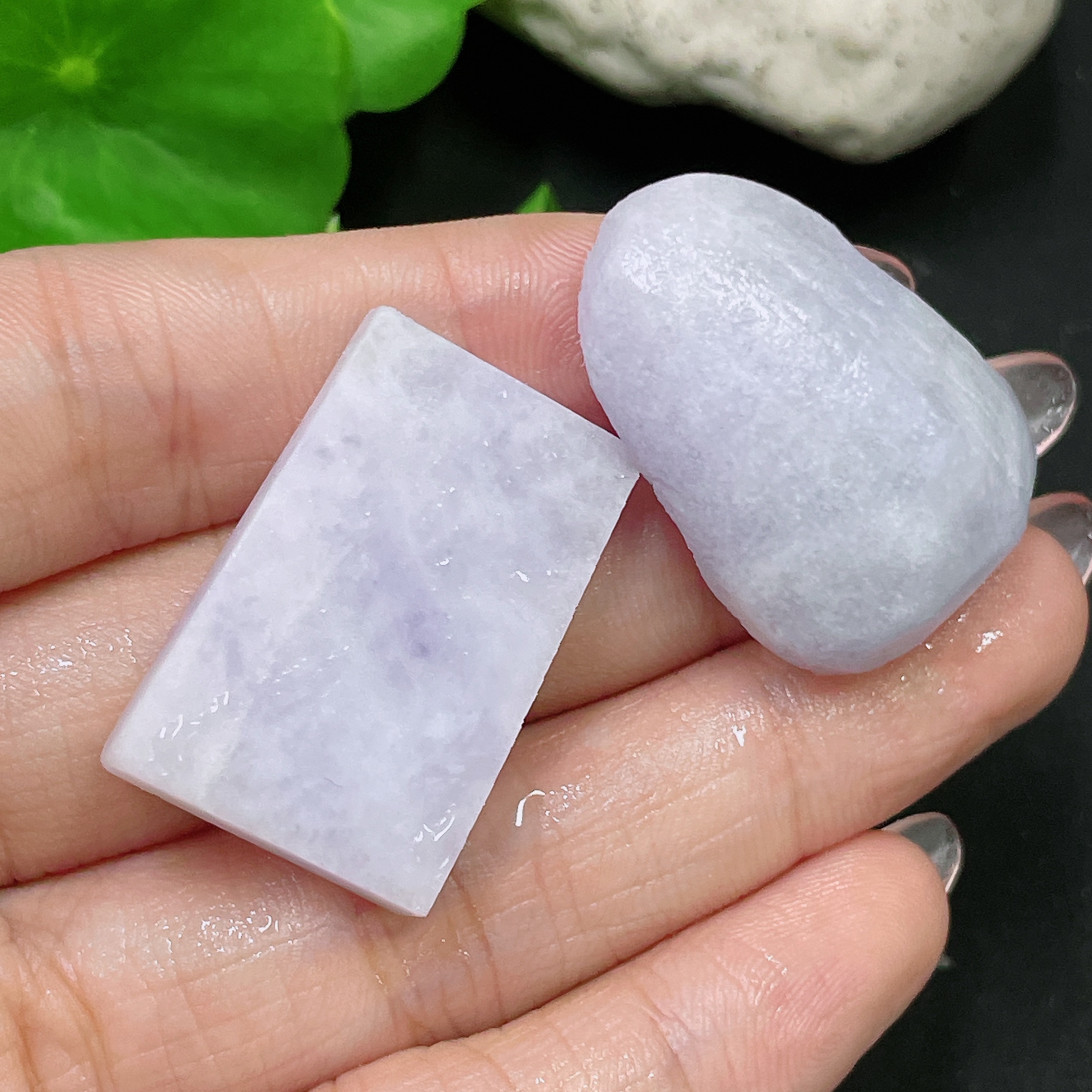 F34958537 Jadeite Rough Pendants Sell as a Lot (With Other Mineral Components)