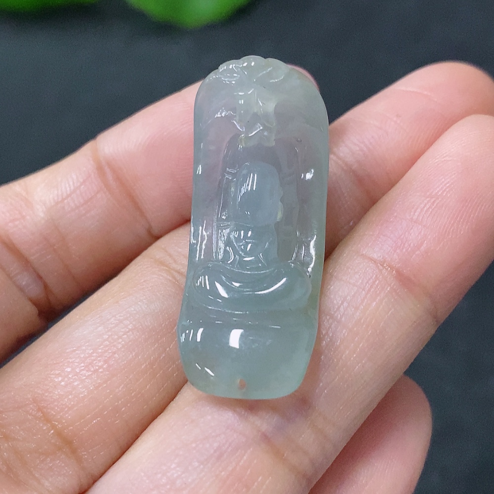 F29405112 Jadeite Pendant Faceless Buddha Total Weight Approx. 5.92g