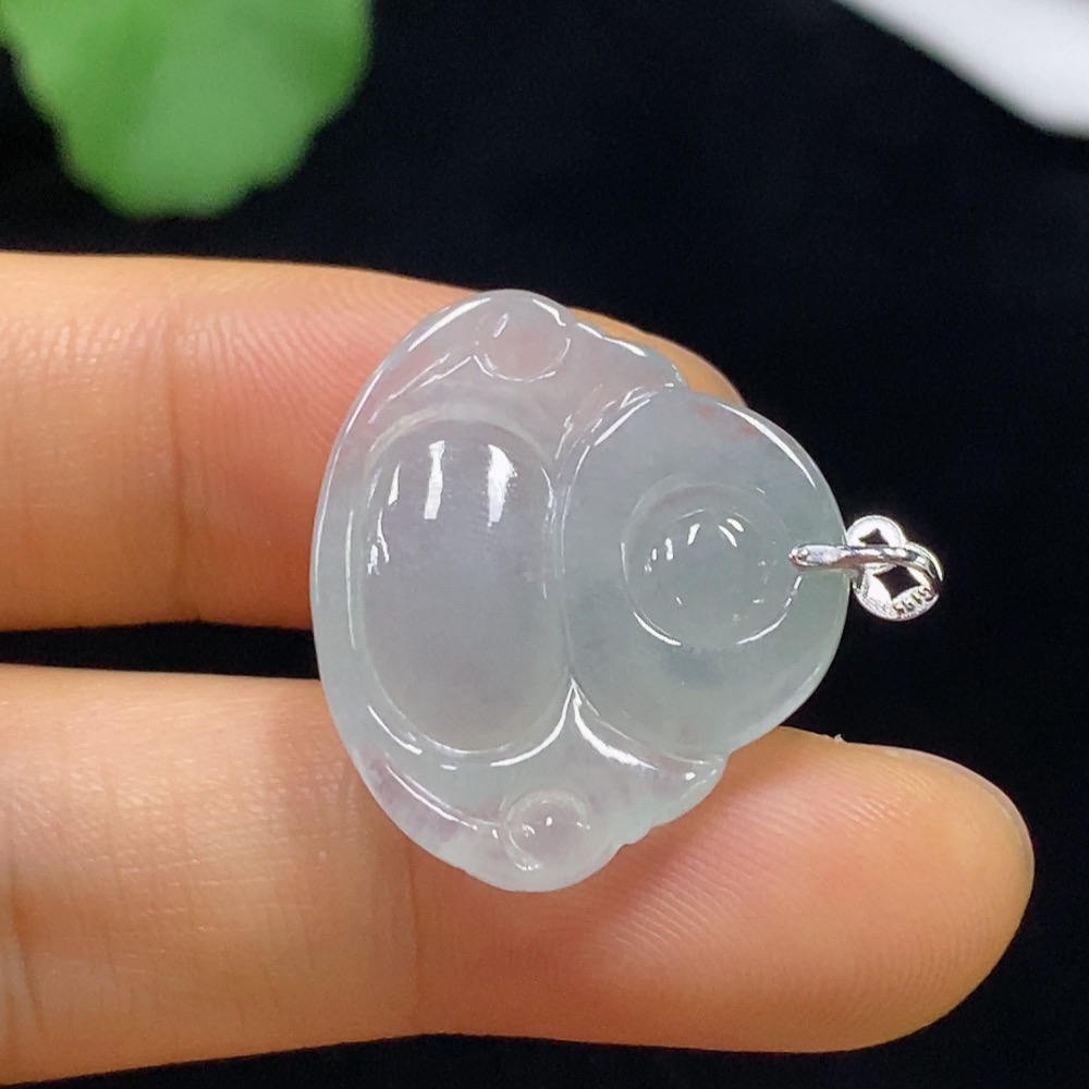F34976038 Jadeite Buddha Pendant 18k Total Weight Approx. 4.25g