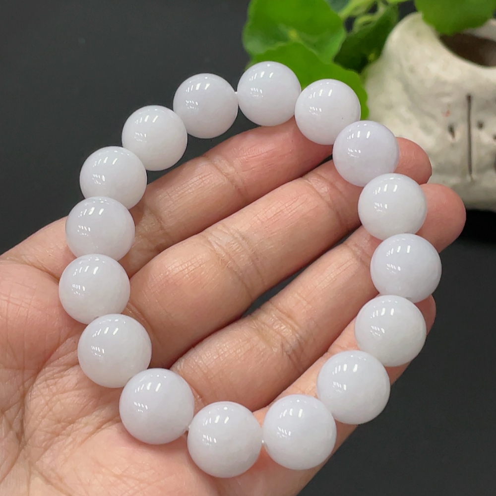 F34058660 Jadeite Bracelet Approx. 12.5mm Beads Total Weight Approx. 53.8g