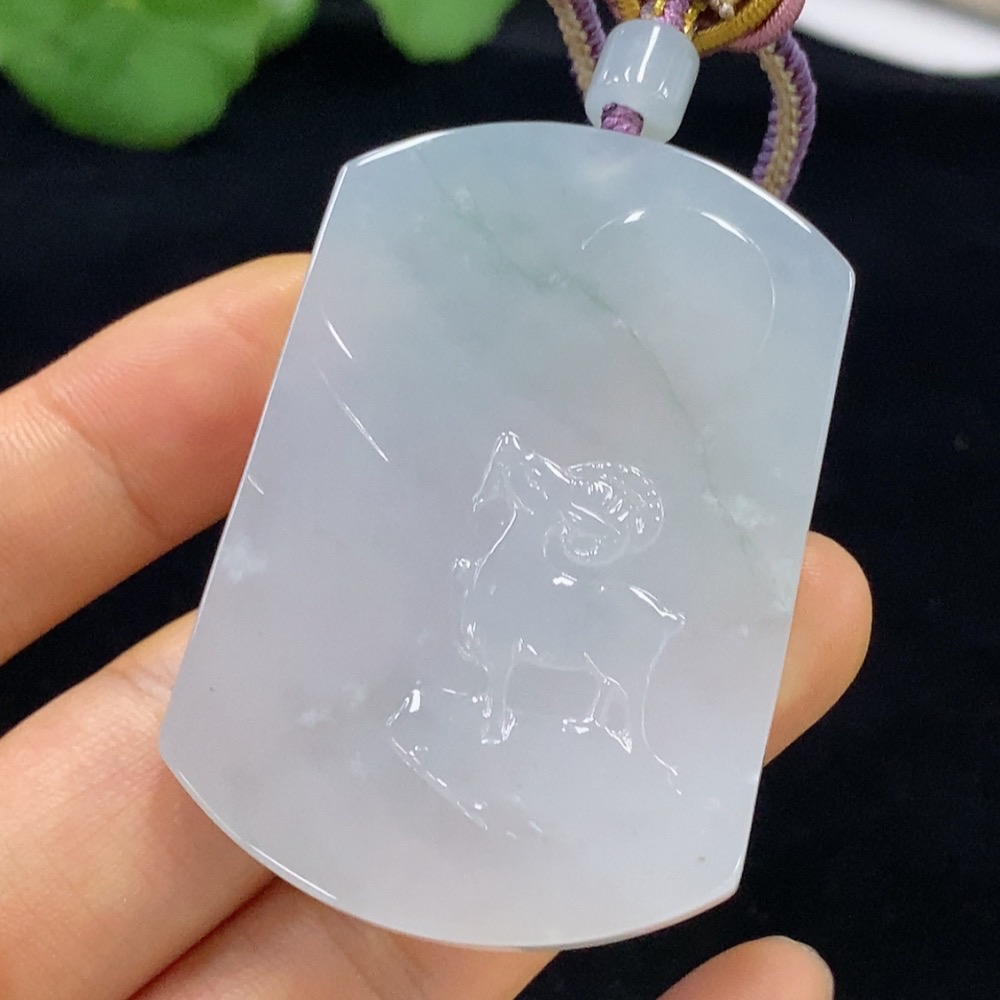 F34947527 Jadeite Pendant Sheep Total Weight About 40g (Including Rope Weight)