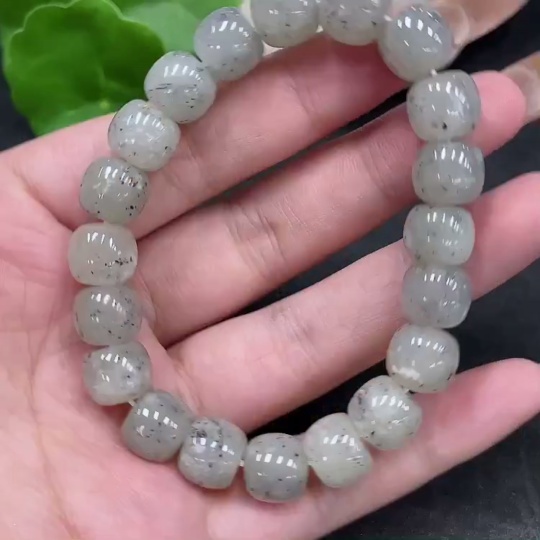 H32796885 Hetian Jade Bracelet, Approx. 10mm Beads, Total Weight Approx. 34.5g