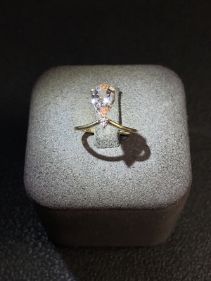 C28181453 Beryl Ring, Color Origin Undetermined, 37% Gold Content, Total Weight Approx. 1.27g, Size 8#