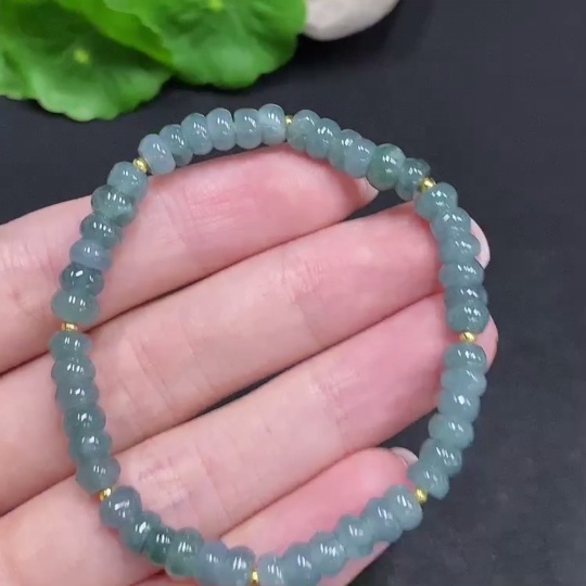 F34002938 Jadeite Bracelet Non-Gold Inlaid Total Weight Approx. 9.7g Size About 5.3mm