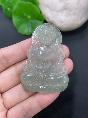 F46566150 翡翠度母挂件 货品总重约14.02g