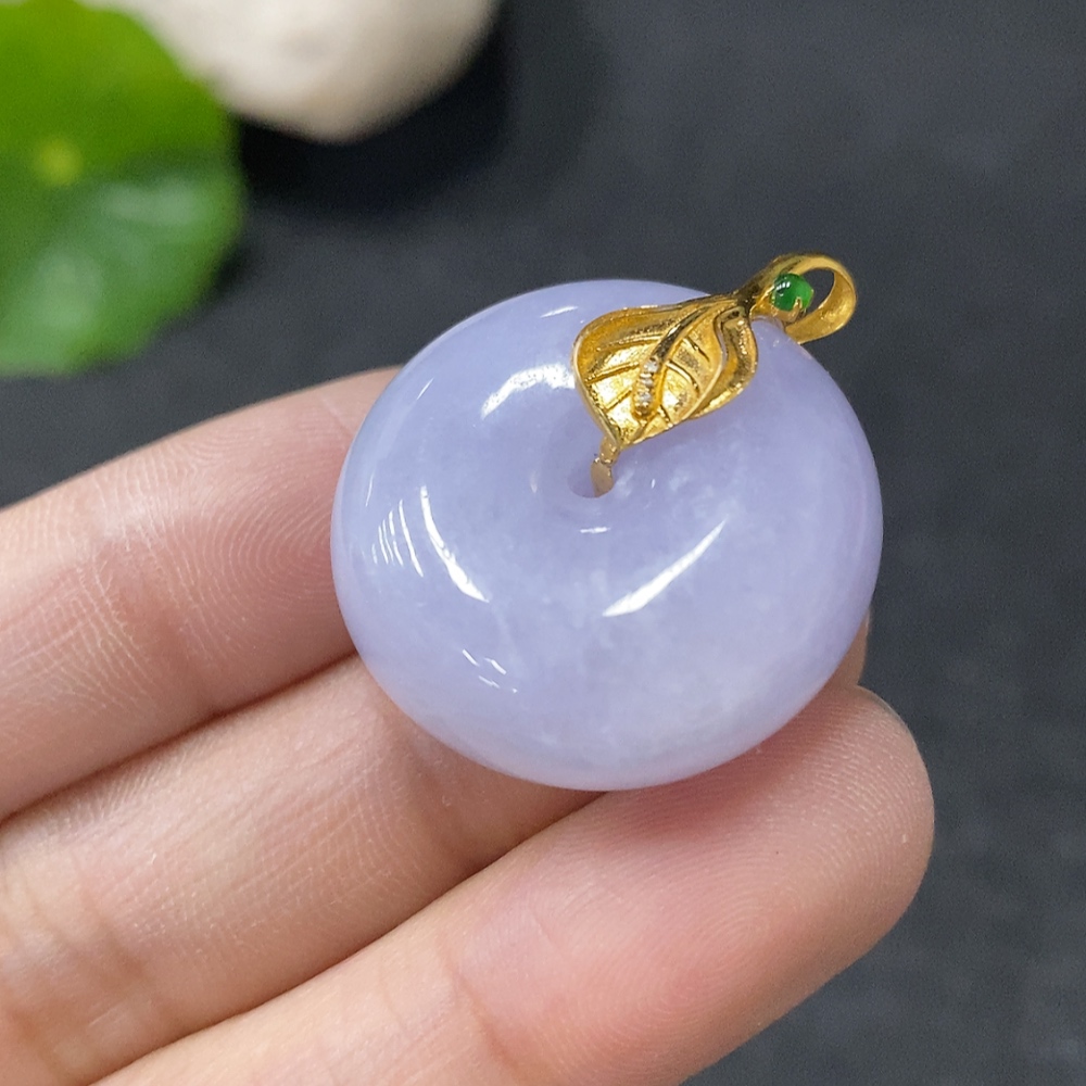 F33942411 Jadeite Pendant Peace Buckle 18k Total Weight Approx. 14.17g