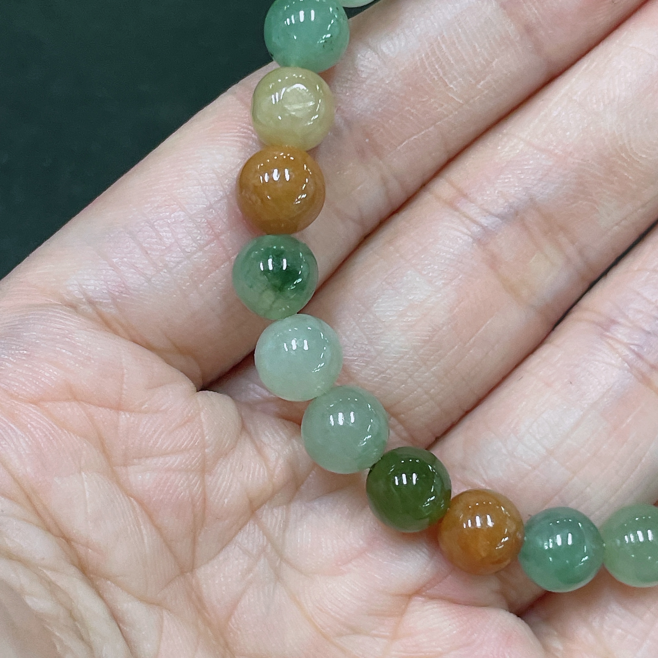 F34020618 Jadeite Bracelet Non-Gold Yellow Red Color Origin Undetermined Total Weight Approx.18g Size Approx.7.1mm