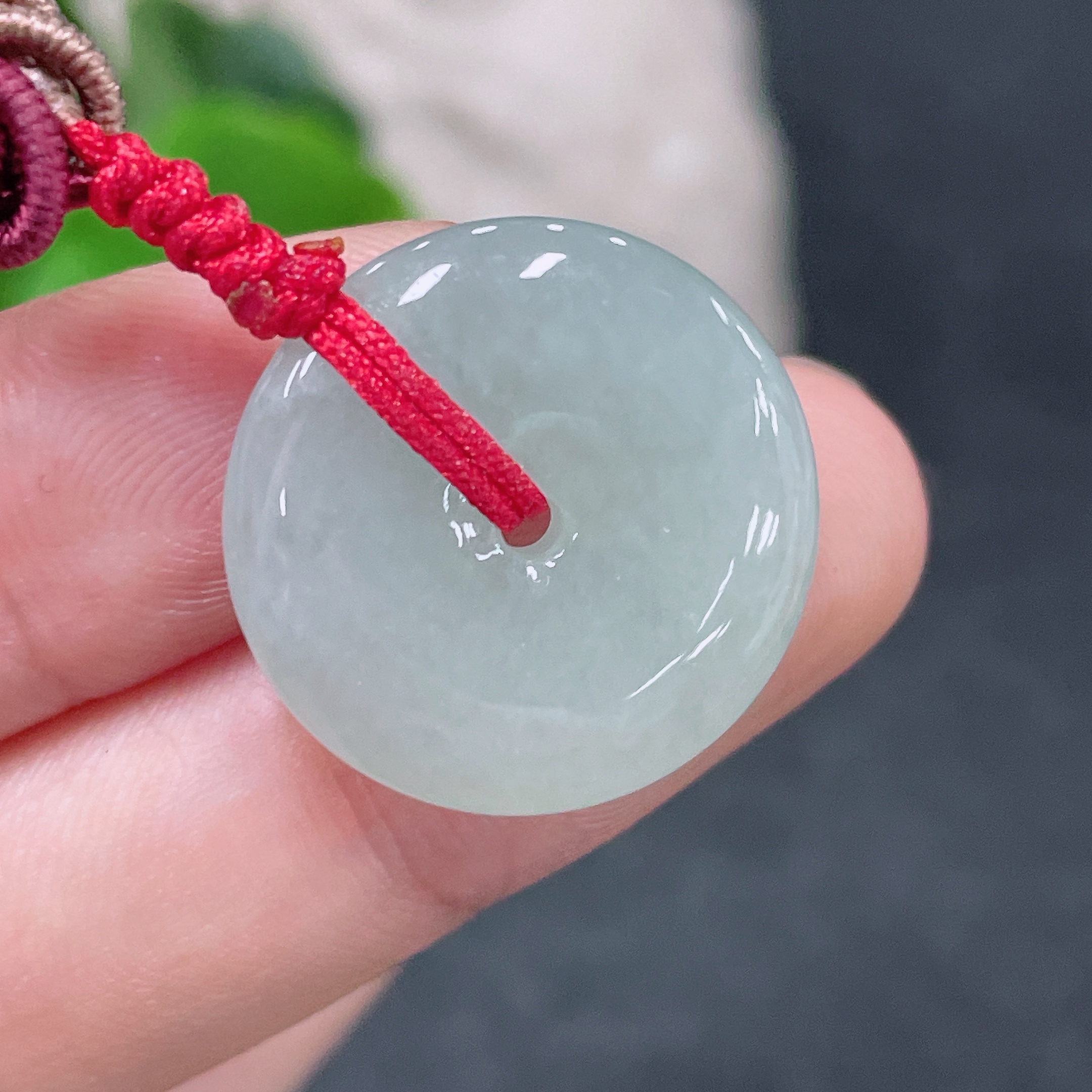 F32779203 Jadeite Pendant Peace Knot with Cord Total Weight Approx. 4.8g