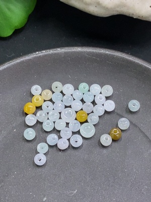 F35107268 Jadeite Beads Sell as a Lot Total Weight with Bag Approx.7.3g