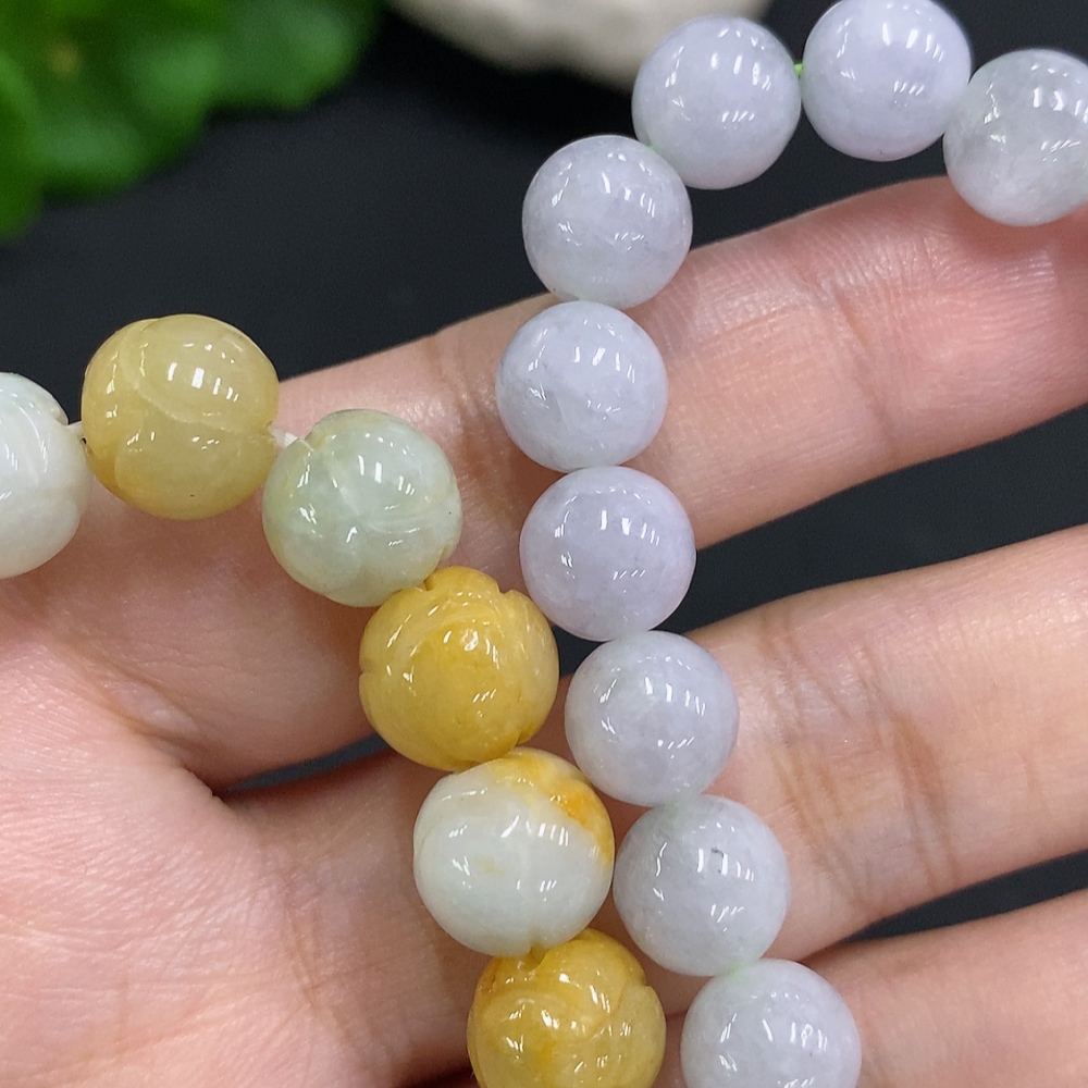 F35107172 Jadeite Beads Sell as a Lot Not Gold Inlaid
