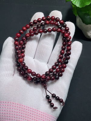 W33854848 Small-Leaf Sandalwood Long Strand, Total Weight Approx. 16.59g, Bead Size ~6.1mm
