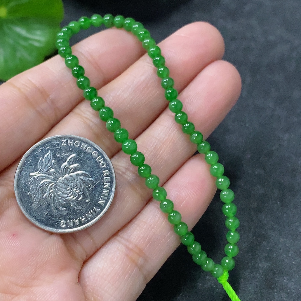F34954997 Jadeite Beads Bracelet Approx. 3.5mm Total Weight Approx. 3.19g