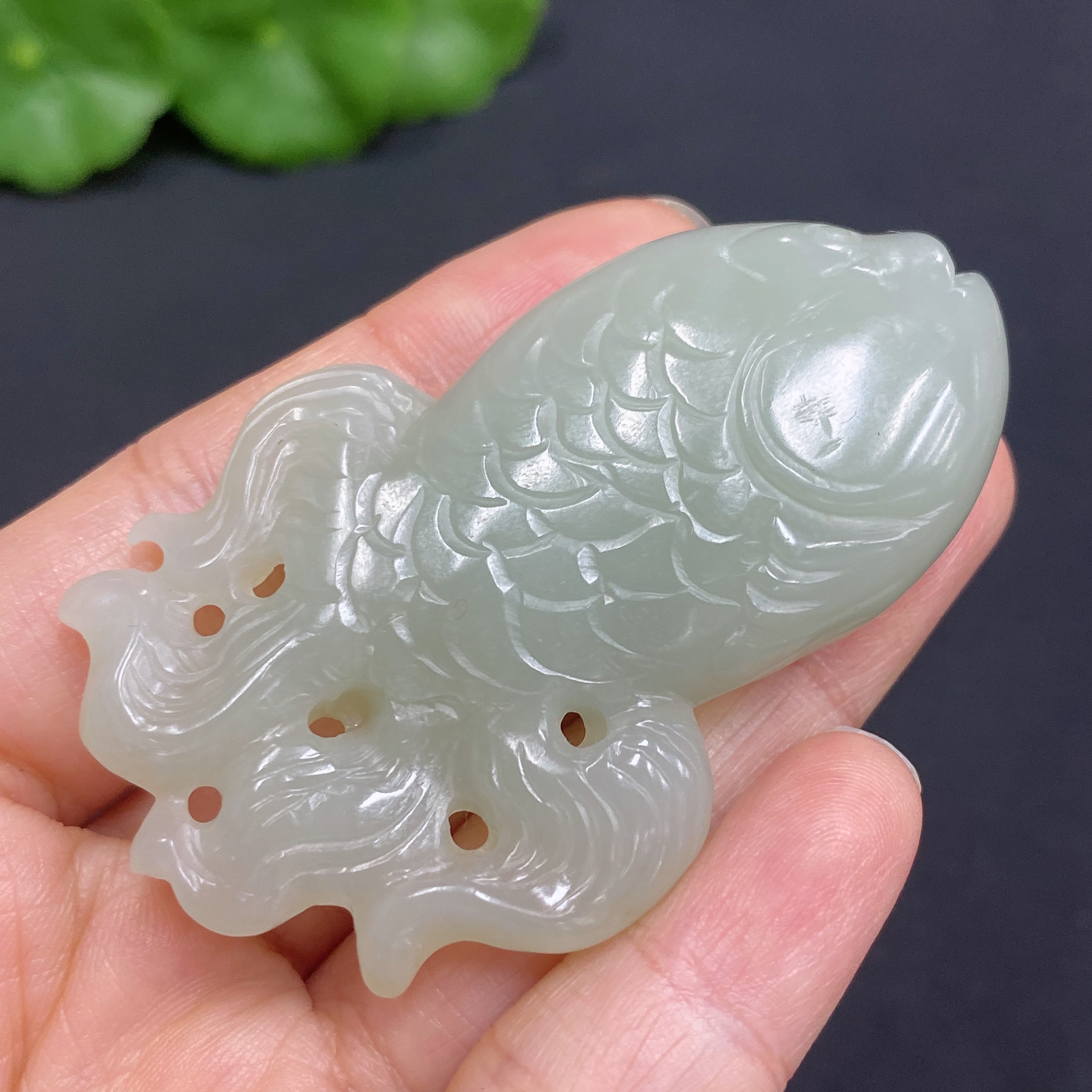 H30545965 Hetian Jade Pendant Fish Total Weight Approx. 33.8g