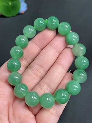 H24722413 Dulong Jade Bead Bracelet approx. 11.7mm total weight approx. 41.1g