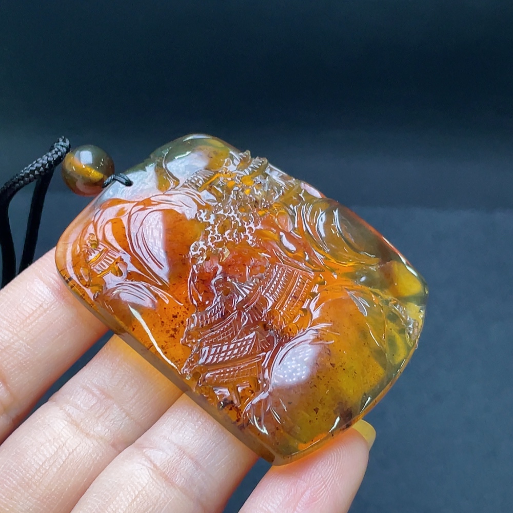 C29369026 Amber Beeswax Pendant, Total Weight Approx. 12.76g Including Rope