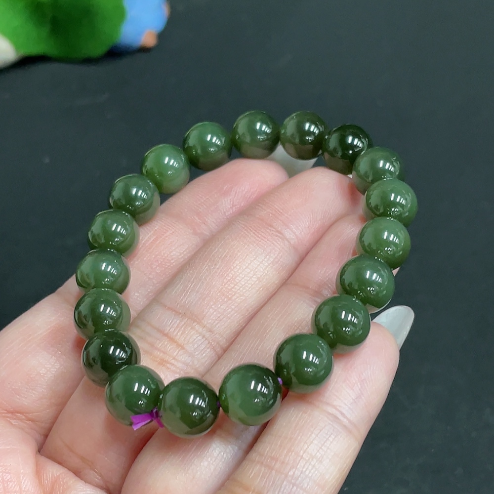 H27113480 Hetian Jade Bracelet, Approx. 8.6mm, Total Weight About 22.5g