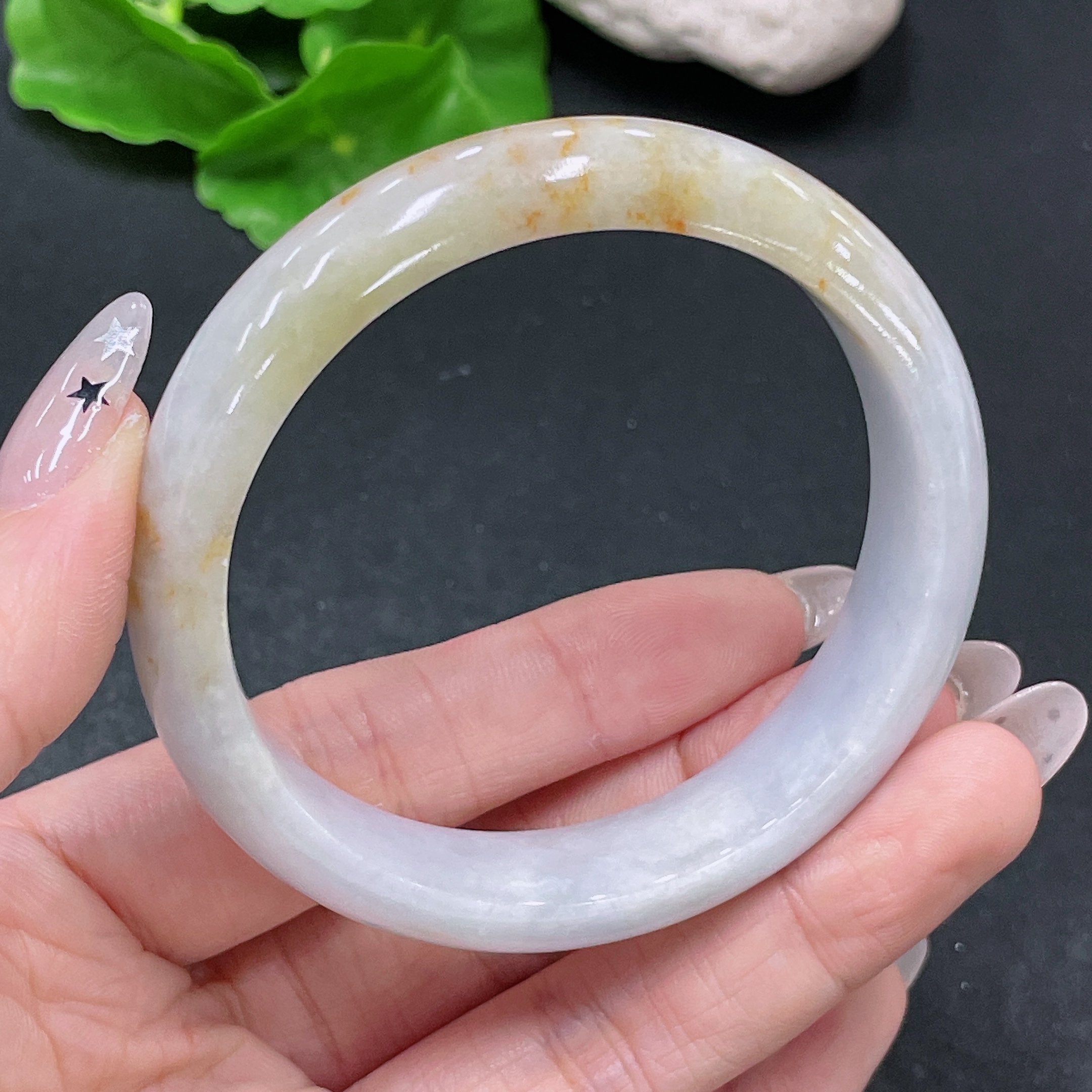 F35104699 Jadeite Round Bangle Size 55.9 Total Weight Approx. 50.5g
