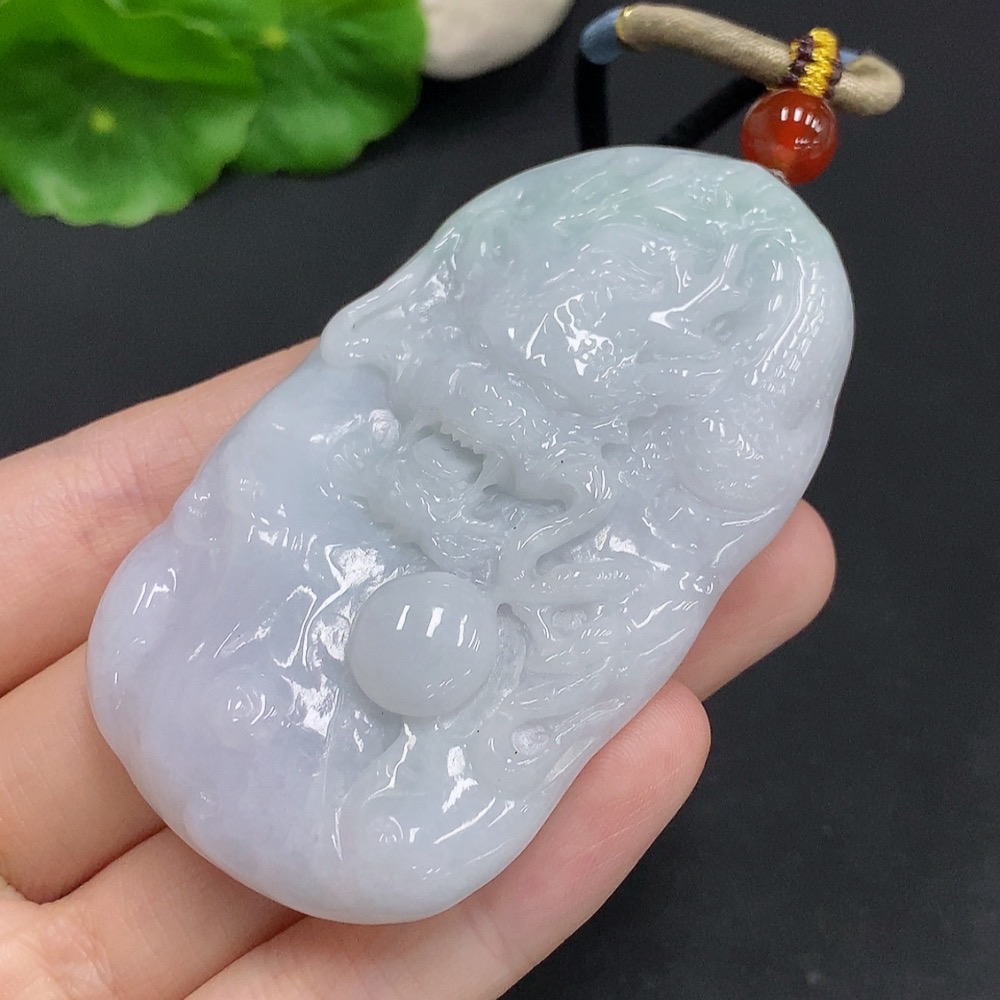 F31623547 Jadeite Dragon Soaring the Four Seas Pendant