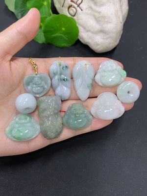 F46557775 翡翠挂件一手走 非金镶