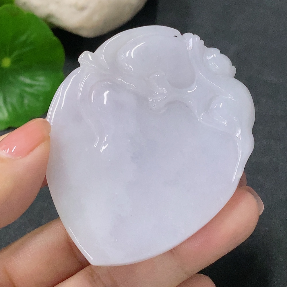 F34041850 Jadeite Pendant Peach of Longevity Total Weight Approx. 69.73g