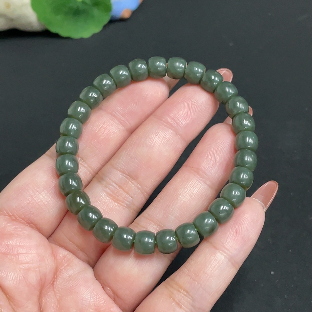 H35117972 Hetian Jade Bracelet, Approx. 7.1mm, Total Weight Approx. 18.1g