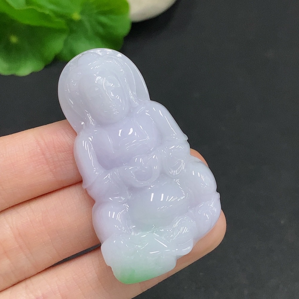 F34077428 Jadeite Guanyin Pendant Total Weight Approx. 22.1g