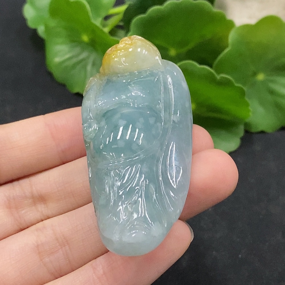 F35090134 Jadeite Buddha Pendant Total Weight Approx. 45g