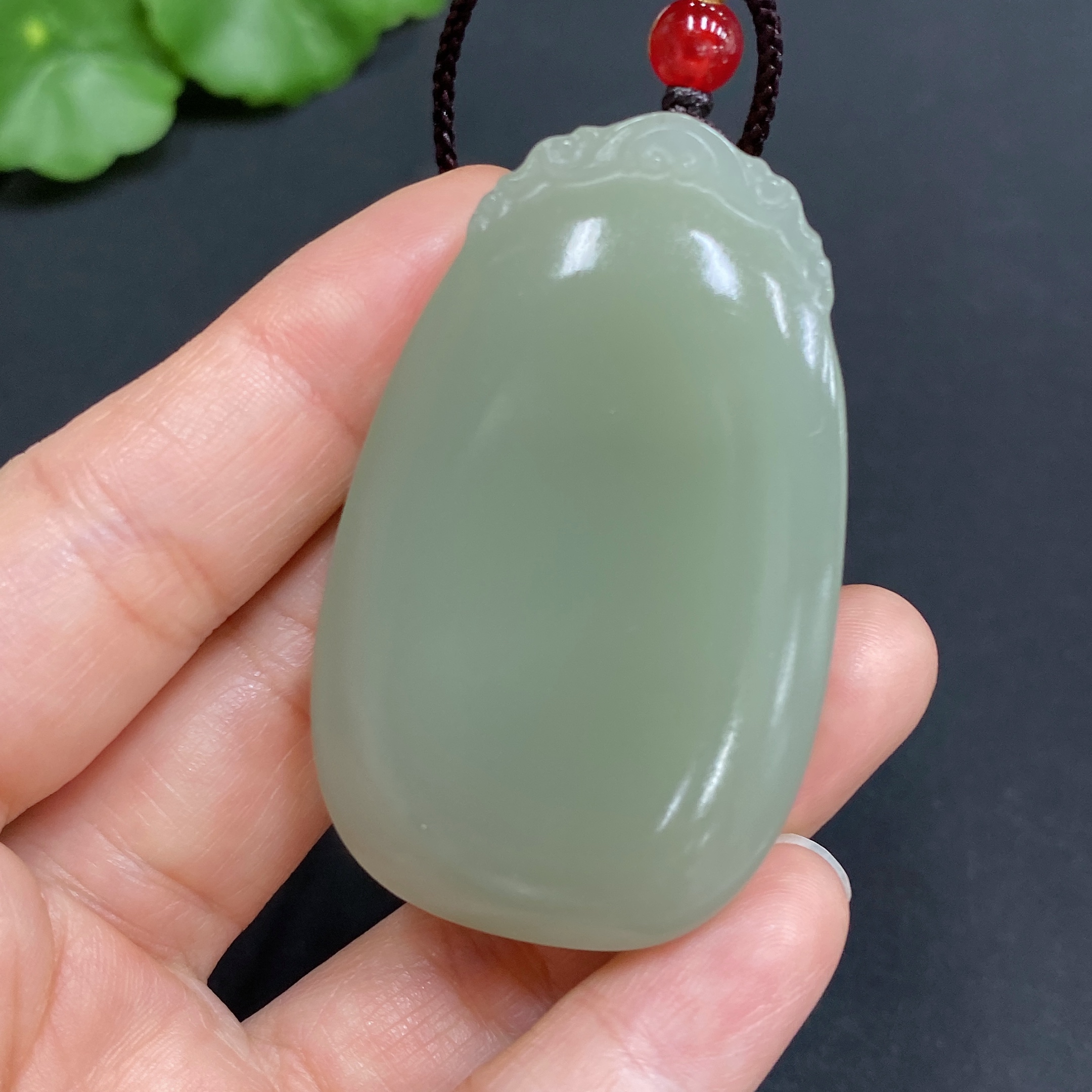 H30571456 Hetian Jade Pendant, Plain Pendant, Total Weight Approx. [with rope] 54g
