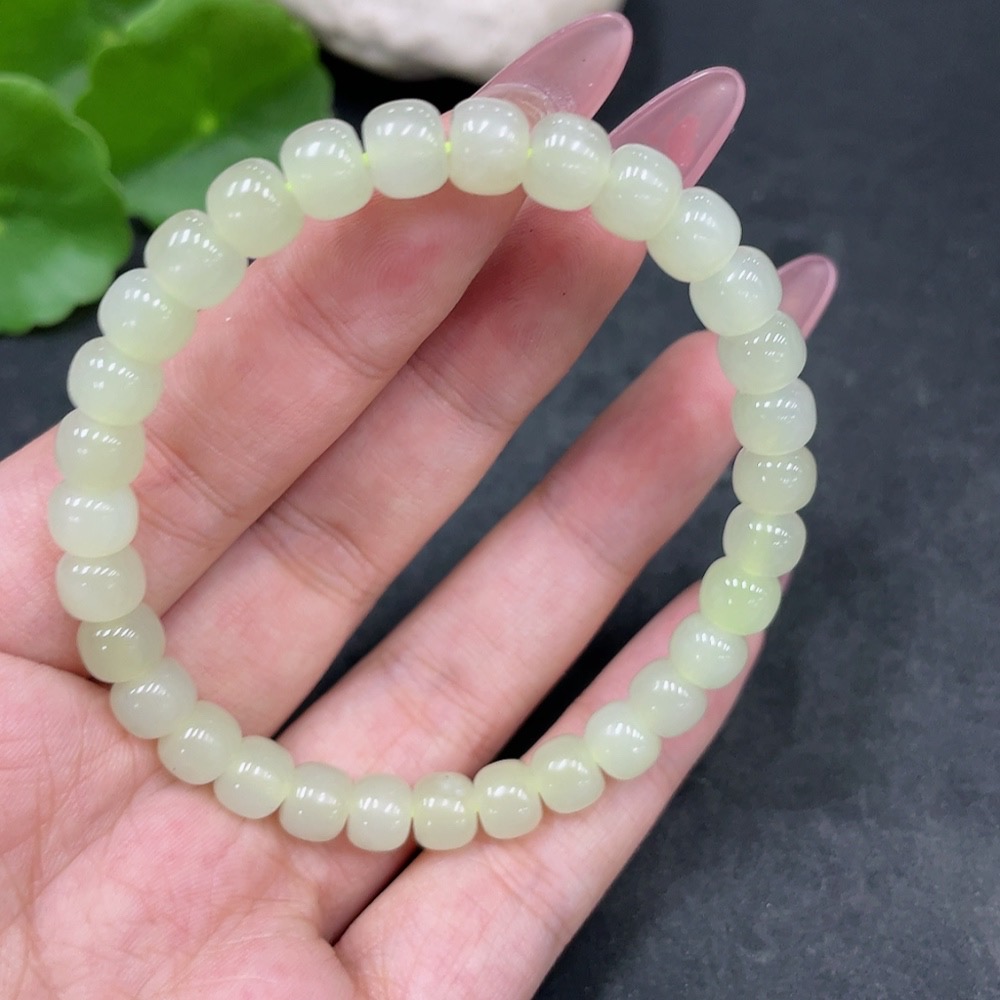 H33885863 Hetian Jade Bracelet approx. 6.7mm total weight approx. 16.5g