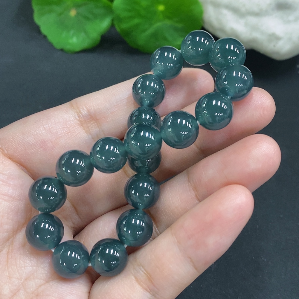 F34021952 Jadeite Bead Necklace Approximately 9.7mm Total Weight About 30.7g