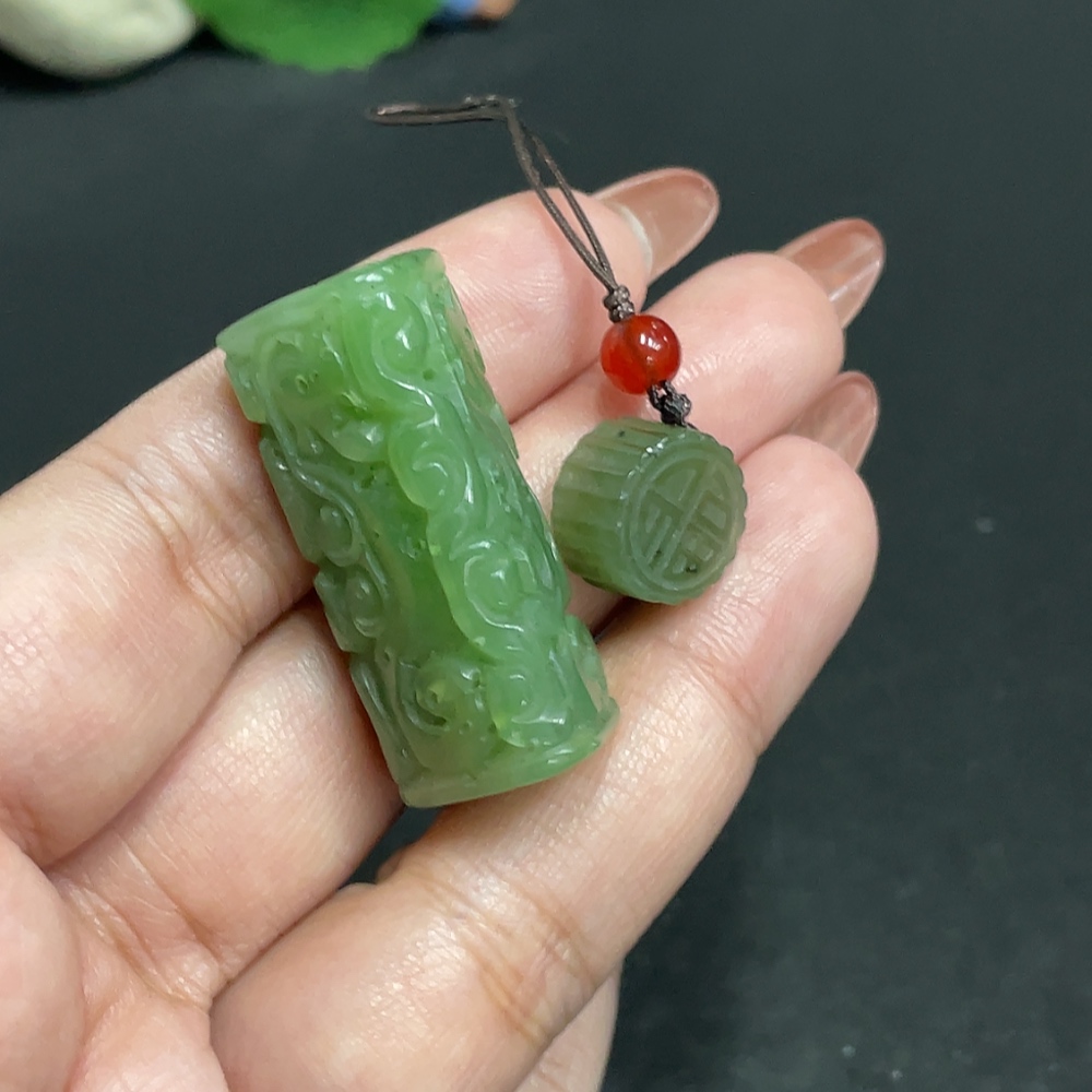H34011273 Hetian Jade Jasper Pendant Total Weight Approx. 19.1g